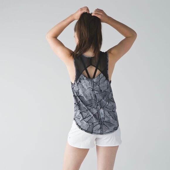 LULULEMON Sculpt Workout Tank Top Dottie Tribe White Black - Picture 2 of 9